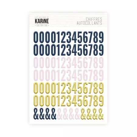 Chiffres autocollants - Culture sud - bleu rose jaune
