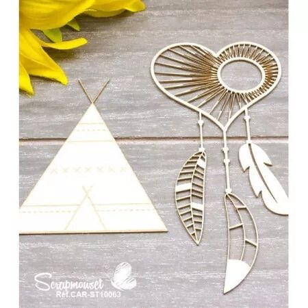 Chipboard - Attrape-rêves et cactus