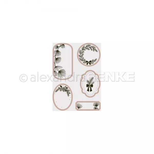 Classeur de gaufrage & d�coupe - �tiquettes florales - Aiguilles de pin