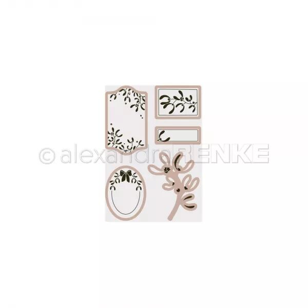 Classeur de gaufrage & d�coupe - �tiquettes florales - Gui