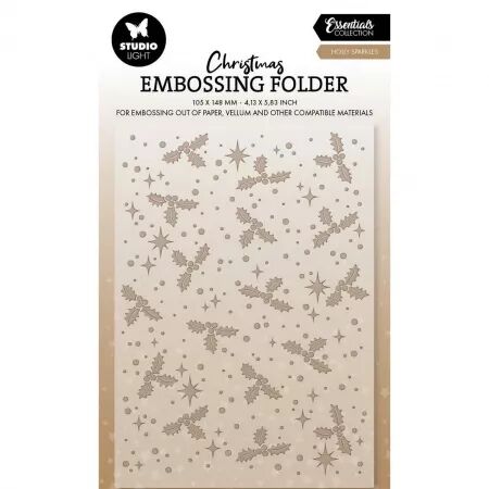 Classeur de gaufrage - Holly sparkles - houx - Studio Light