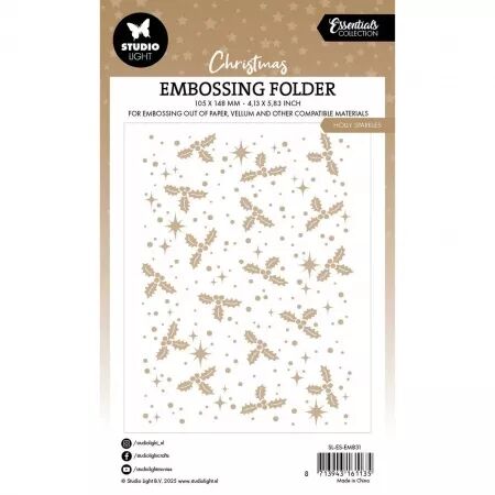 Classeur de gaufrage - Holly sparkles - houx - Studio Light