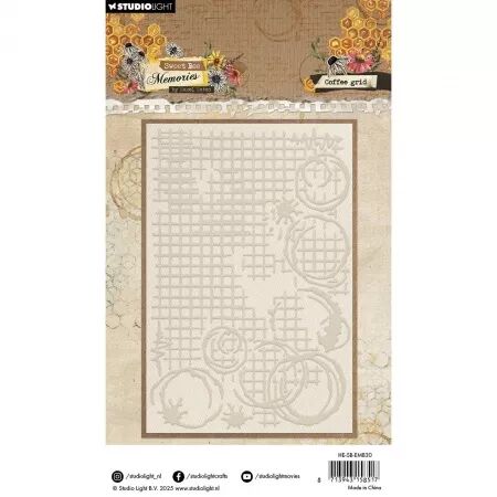 Classeur de gaufrage - Sweet Bee Memories - Coffe grid