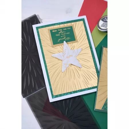 Classeur de gaufrage 3D + Pochoir A6 - Burst of bright / Eclat de lumière - Sizzix
