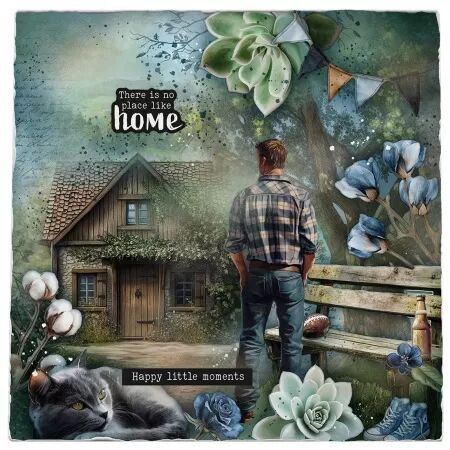 Collage paper - 20x20 - Denim weekends - Studio Light