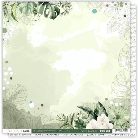 Collection 6 papiers imprim&eacute;s + 1 calque - Pura Vida - Ateliers de Karine