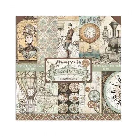 Collection papier - Voyages fantastiques - 20x20 - Stamperia