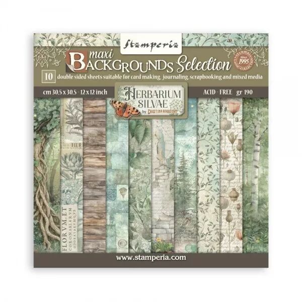 Collection papier Backgrounds - Herbarium Silvae - 30x30 - Stamperia
