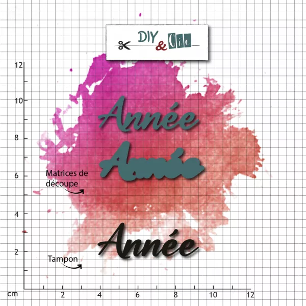 Combo die-tampon clear - Ann�e - DIY&Cie
