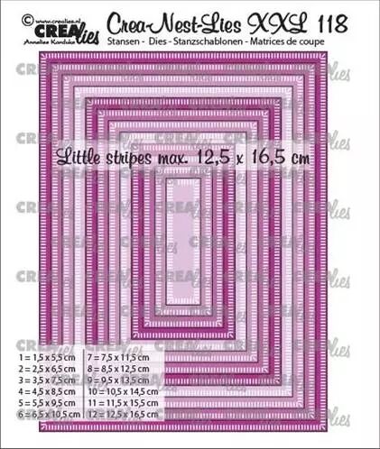 Crea-Nest-Lies XXL - Rectangles with little stripes 118