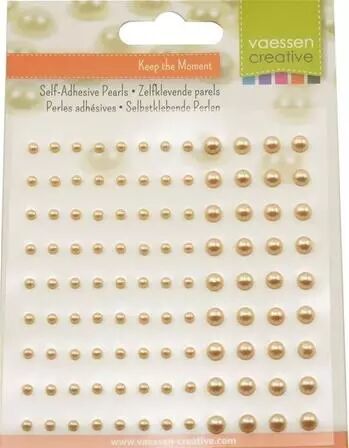 Demi perles adh�sives - cr�me
