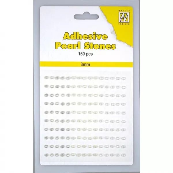 Demi perles adh�sives 3 mm - Nuances blanc - Nellie\'s Choice