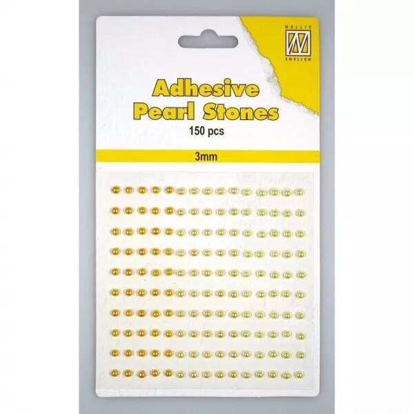 Demi perles adh�sives 3 mm - Nuances jaune - Nellie\'s Choice