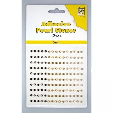 Demi perles adh&eacute;sives 3 mm - Nuances marron - Nellie\'s Choice