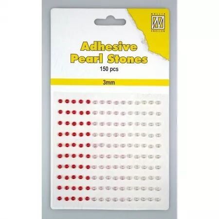 Demi perles adh&eacute;sives 3 mm - Nuances rouge - Nellie\'s Choice