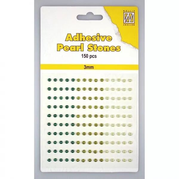 Demi perles adh�sives 3 mm - Nuances vert - Nellie\'s Choice