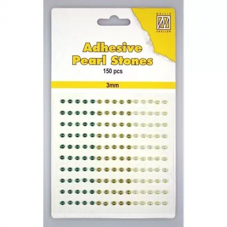 Demi perles adh&eacute;sives 3 mm - Nuances vert - Nellie\'s Choice
