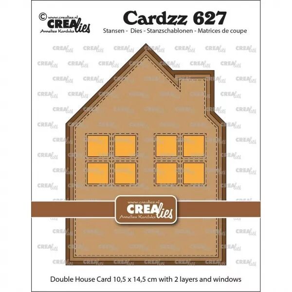 Die - Cardzz - carte double Maison avec fen�tres - Crealies