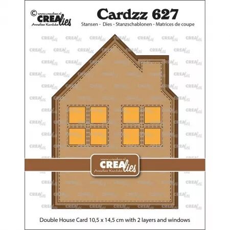 Die - Cardzz - carte double Maison avec fenêtres - Crealies