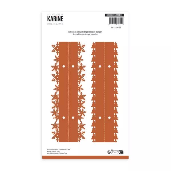 Die - Carnet Enchant� - Bordures sapins - Les Ateliers de Karine