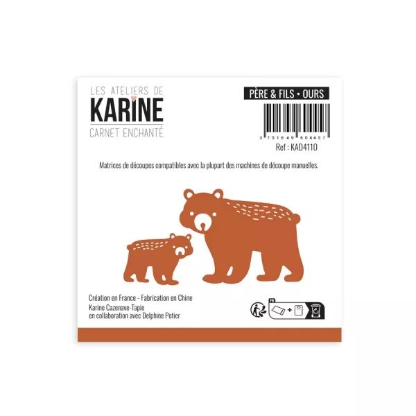 Die - Carnet Enchant� - P�re & fils - Ours - Les Ateliers de Karine