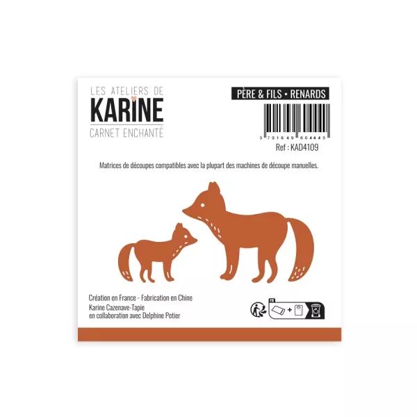 Die - Carnet Enchant� - P�re & fils - Renards - Les Ateliers de Karine