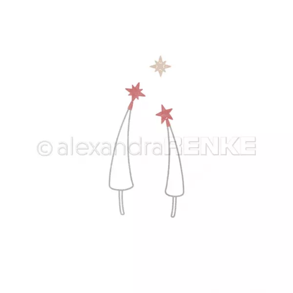 Die - Duo de sapins �toil�s (Contour)