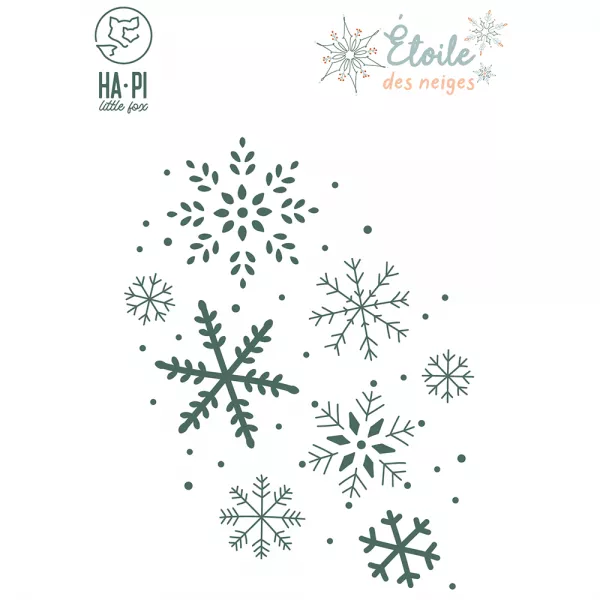 Die - Etoile des neiges - Fond flocons - HA.PI little fox