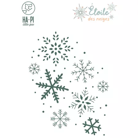 Die - Etoile des neiges - Fond flocons - HA.PI little fox