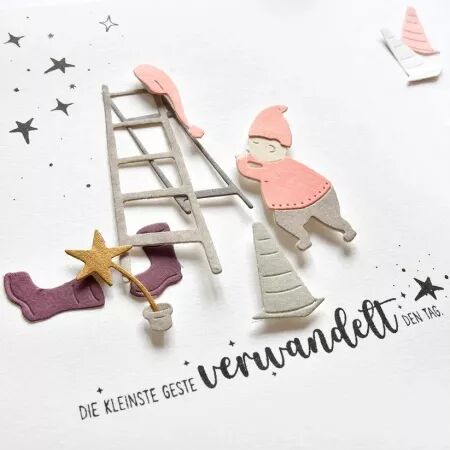 Die - Lutin de Noël et échelle - Alexandra Renke