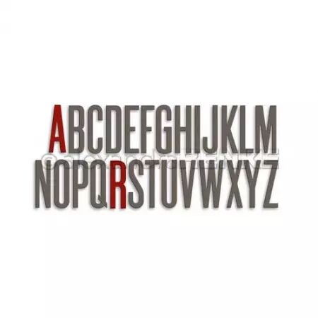 Die - Narrow alphabet