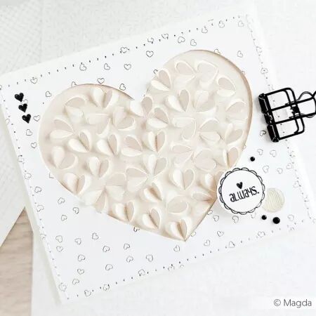 Die - Negative heart made of little hearts - Coeur  n&eacute;gatif fait de petits coeurs - Alexandra Renke