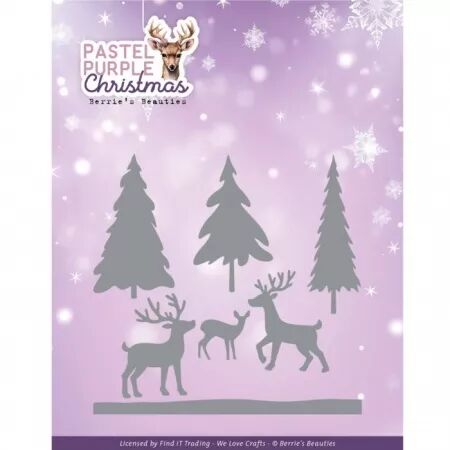 Die - Pastel Purple Christmas - Deer et sapins