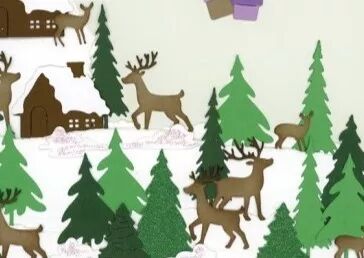 Die - Pastel Purple Christmas - Deer et sapins