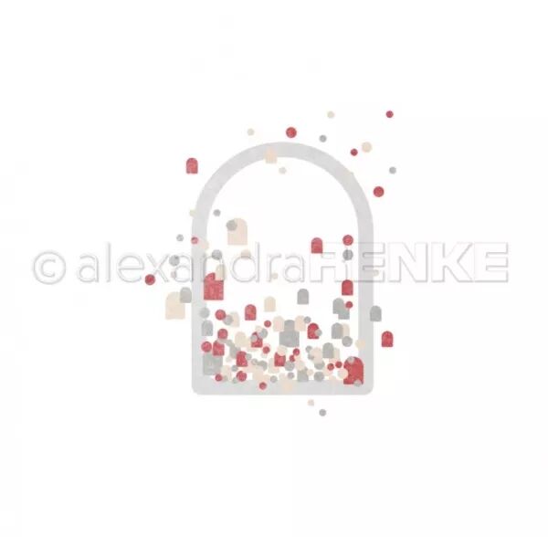 Die - Rounded tag frame with confetti