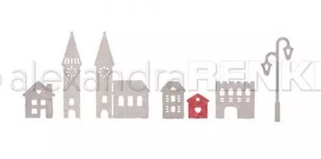Die - Small row of houses with church