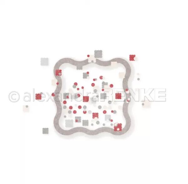 Die - Square wavy edge frame with confetti