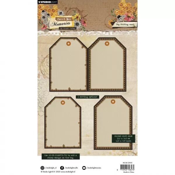 Die - Sweet Bee Memories - Tag folding card