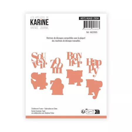 Die - Vintage Journal - Mots Nuage Zoom  - Les Ateliers de Karine