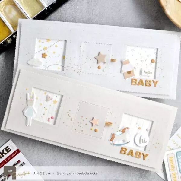 Die A4 - Card small rectangle with post mark edges