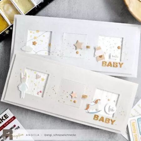 Die A4 - Card small rectangle with post mark edges