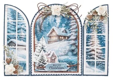 Die A5 - Window Folding Card - Carte fenêtre 3 volets - Christmas Essentials - Studio Light