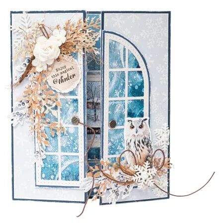 Die A5 - Window Folding Card - Carte fenêtre 3 volets - Christmas Essentials - Studio Light