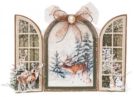 Die A5 - Window Folding Card - Carte fenêtre 3 volets - Christmas Essentials - Studio Light