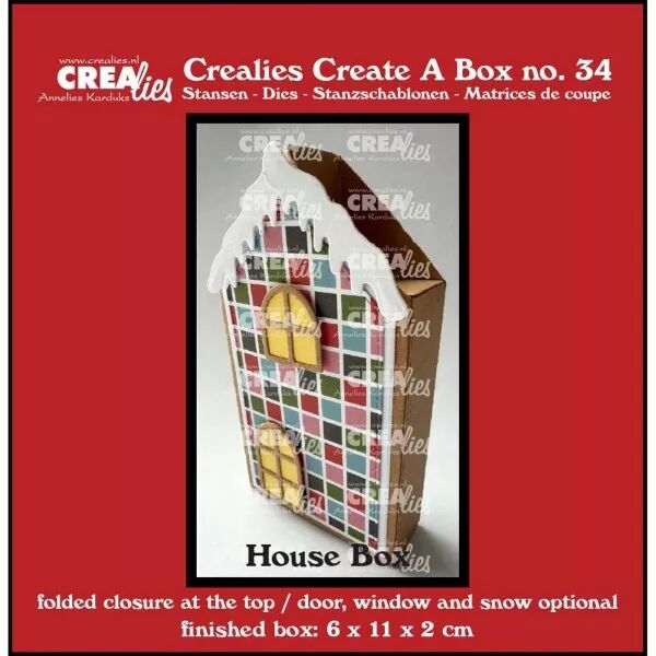 Die Create A Box 34 - Maison plate avec porte, fen�tre et neige - Crealies