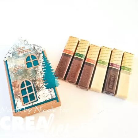 Die Create A Box 34 - Maison plate avec porte, fenêtre et neige - Crealies