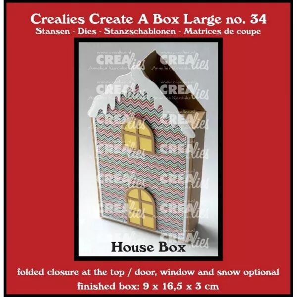 Die Create A Box Large 34 - Maison plate avec porte, fen�tre et neige - Crealies