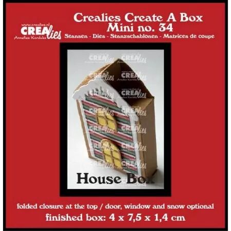 Die Create A Box Mini 34 - Maisonnette plate avec porte, fenêtre et neige - Crealies