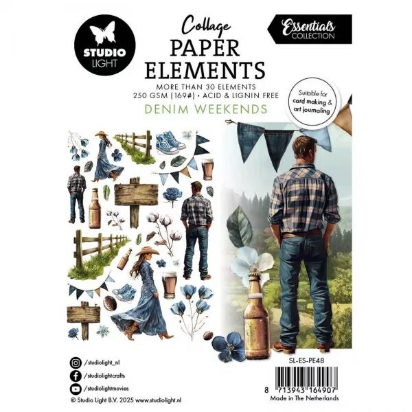 Die cuts - Collage Paper Elements - Denim weekends - Studio Light