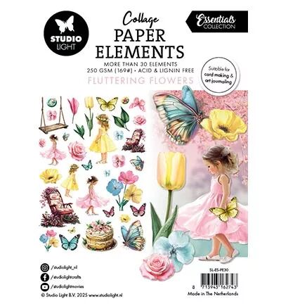 Die cuts - Collage Paper Elements - Fluttering Flowers - Studio Light